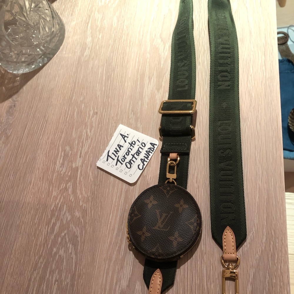Louis Vuitton Green Bandouliere Strap with coin pouch